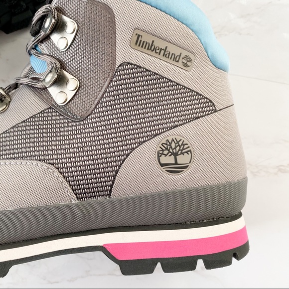 Timberland Euro Hiking Boots A2274 Gray Blue Pink - Picture 3 of 6